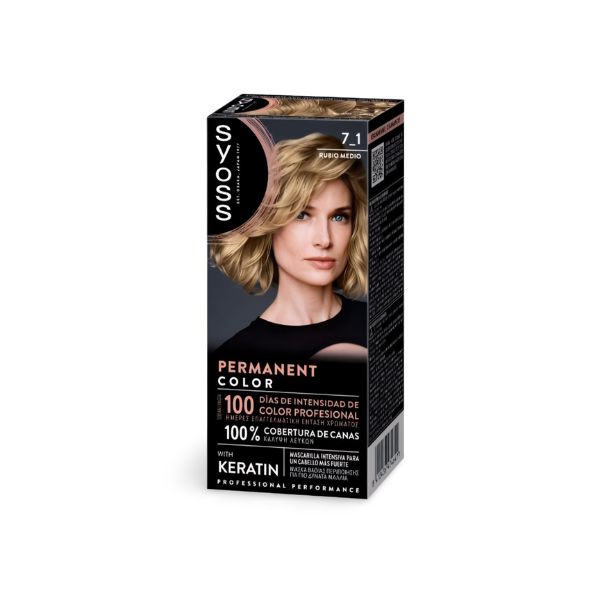 Tinte Colorante con Keratina de Syoss 7_1 Rubio Medio
