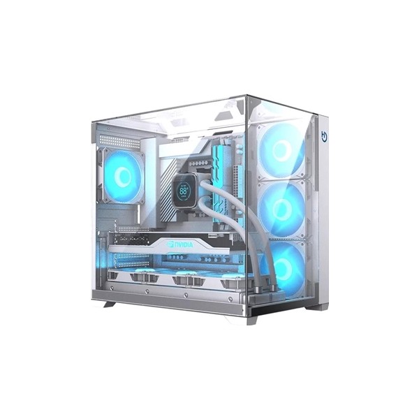 Hiditec caja atx gaming sky white usb 3.1 type-c