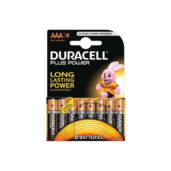 Duracell plus power pila alcalina aaa lr03 pack 8