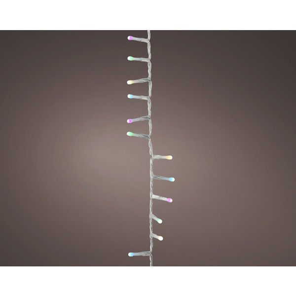 Guirnalda multifunción, uso exterior, basic, multicolor, cable transparente, 500 leds, 16 m