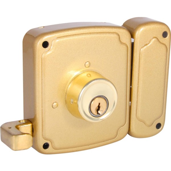 Cerradura t/ucem dorada 80mm.izq.serr.