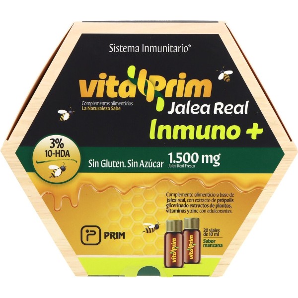 Vitalprim Jalea Real Inmuno 20 Viales 10 ml Sabor Manzana
